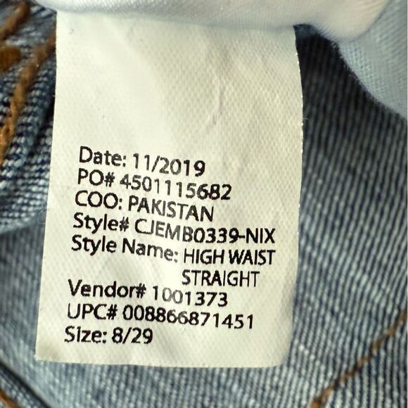 Ella Moss Blue Straight Jeans with Distressed Look 8/29 Junior - Picture 9 of 9